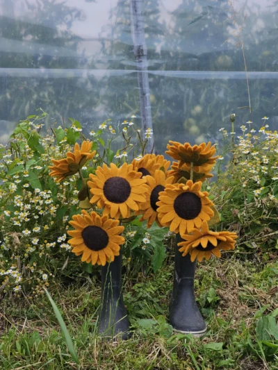 Fleur en Feutrine Tournesol