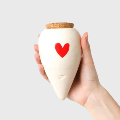 olla pépin coeur tenu dans une main