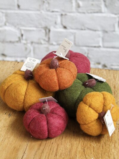 pumpkin en feutrines de différentes tailles et de différentes couleurs